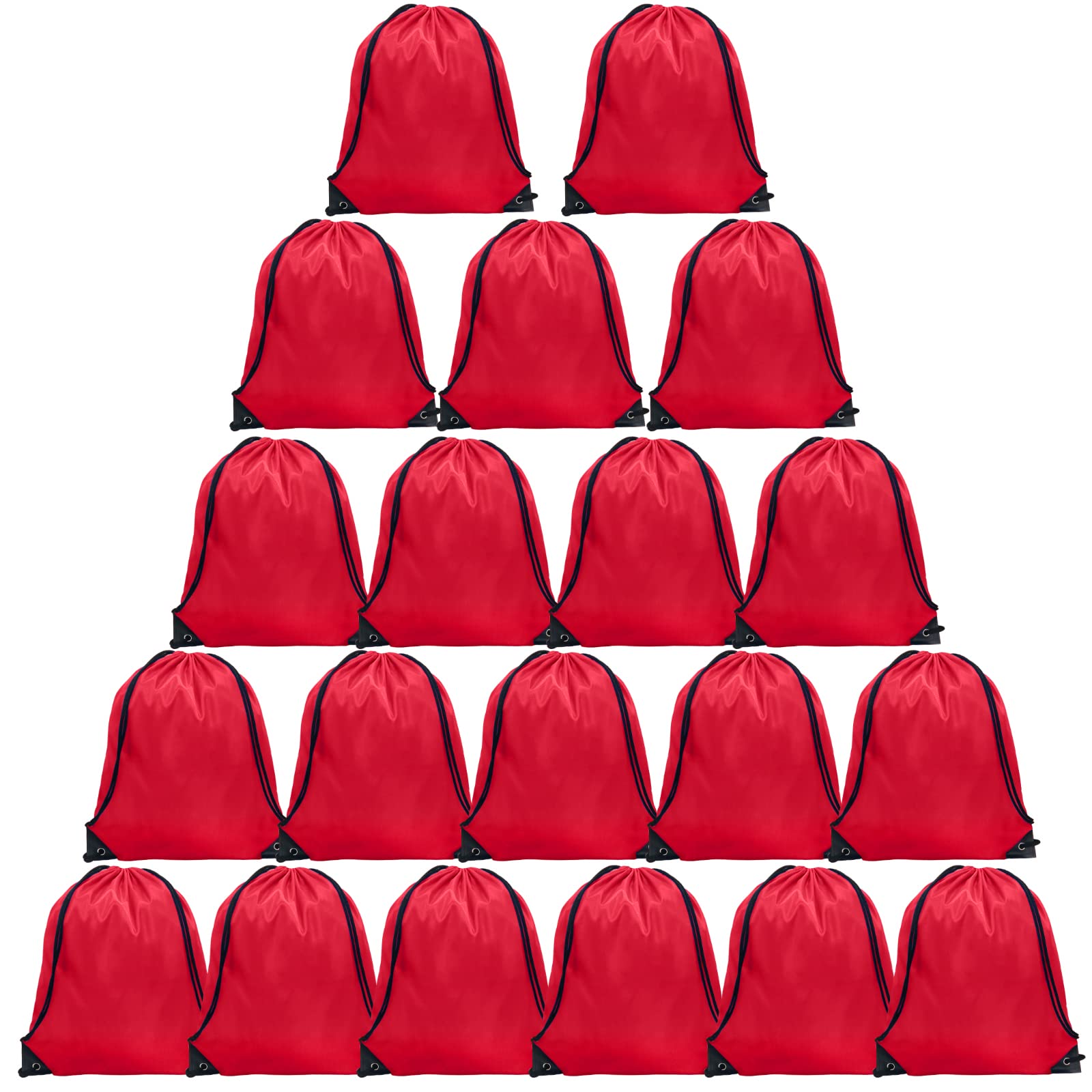 GoodtoU Drawstring Backpack Bulk, 20 Pcs Draw String Bags Cinch Bag Drawstring Gym Bag Sackpack Backpack for Women Men, Red