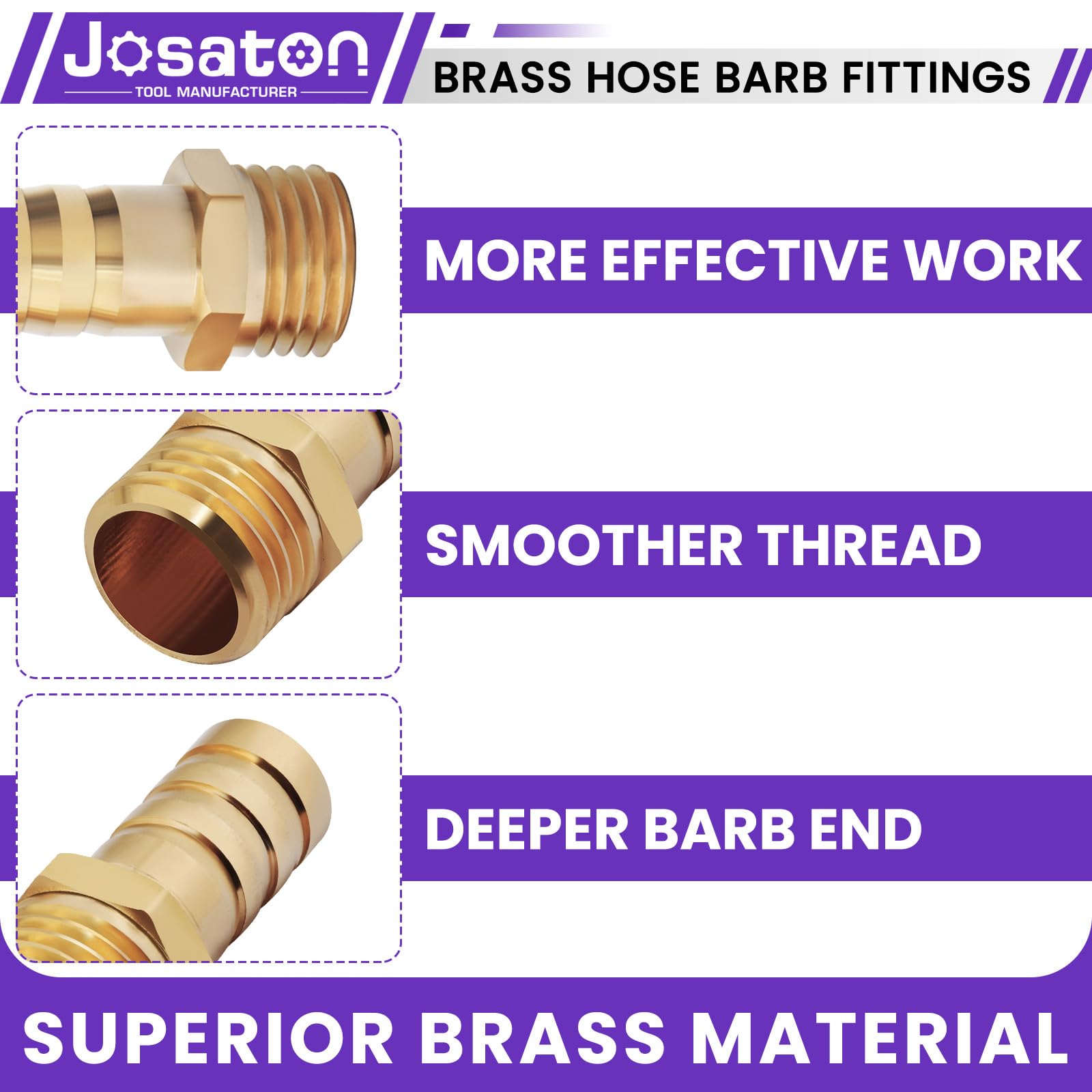 49 accesorios de latón para manguera de aire de 0,3 cm, 1/4", 5/16", 3/8", 1/2", 3/4", 1" acanalado a rosca NPT macho, empalmador y T con bridas
