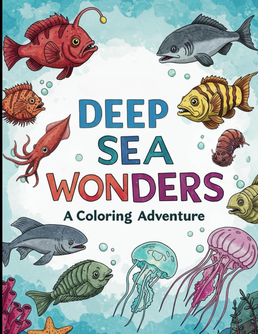 Deep Sea Wonders: A Coloring Adventure': Color the Strange and Beautiful Sea Life