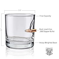 Vista 3 de BenShot Rocks Glass with Real .308 Bullet - 11oz Made in the USA Set of 2