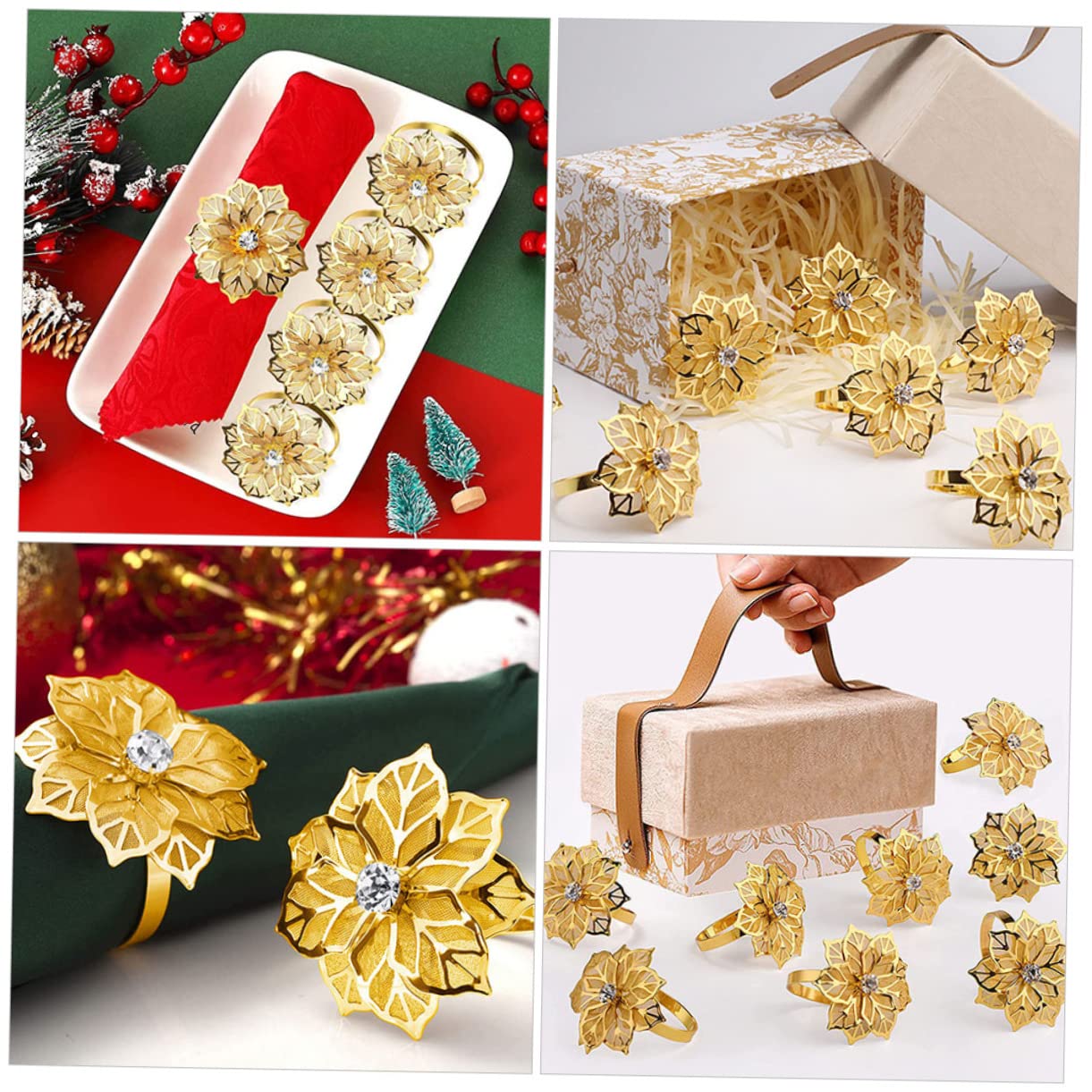 TOPBATHY 20piezas Aros De Servilleta De Inoxidable Diseño De para Bodas y Soporte Decorativo para Mesa