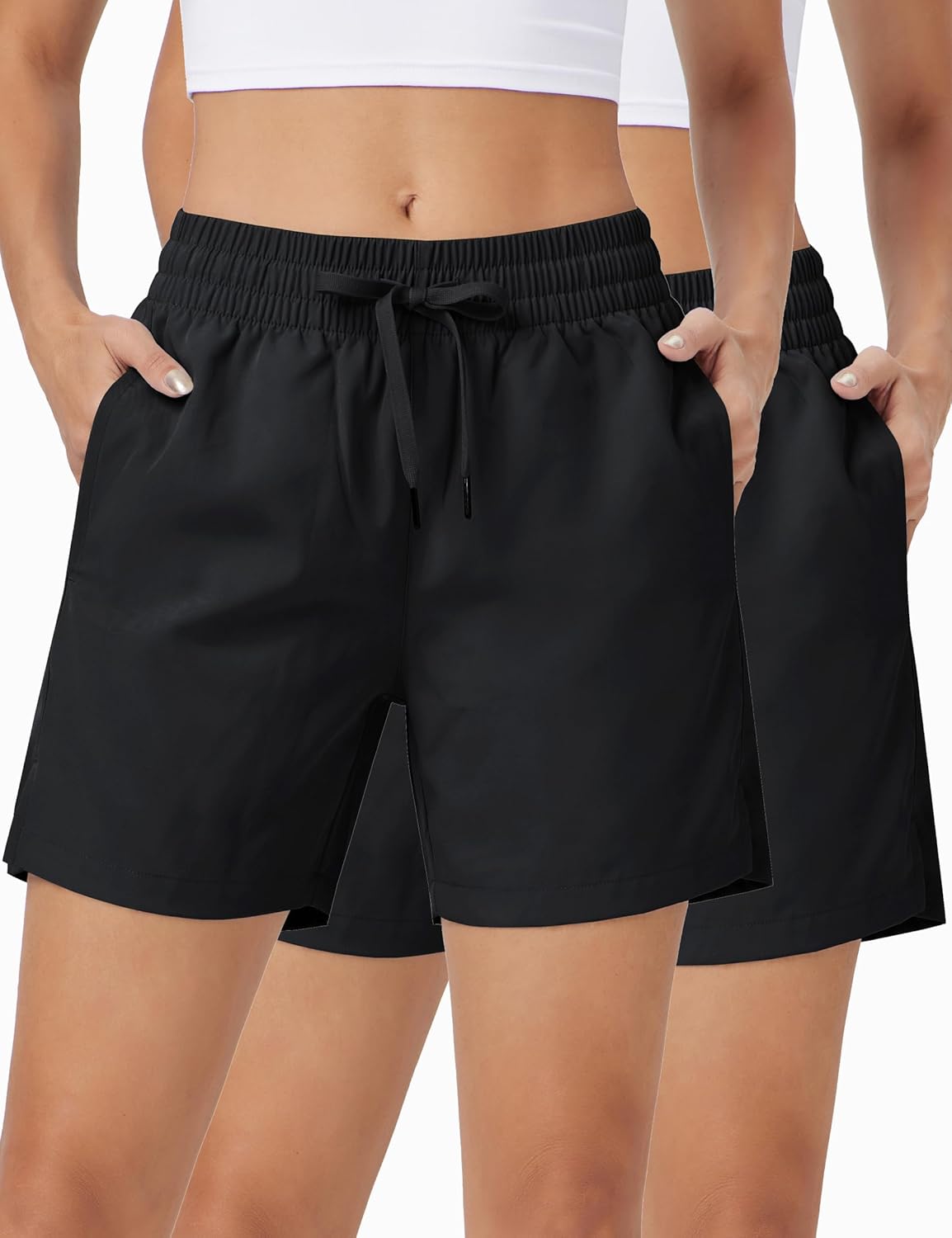 ZUTY 2 Pack 5″ Womens Athletic Shorts Basic Running Shorts Lightweight Quick Dry Gym Workout Shorts with Pockets ZUTY 2 Pack 5″ Womens Athletic Shorts Basic Running Shorts Lightweight Quick Dry Gym Workout Shorts with Pockets