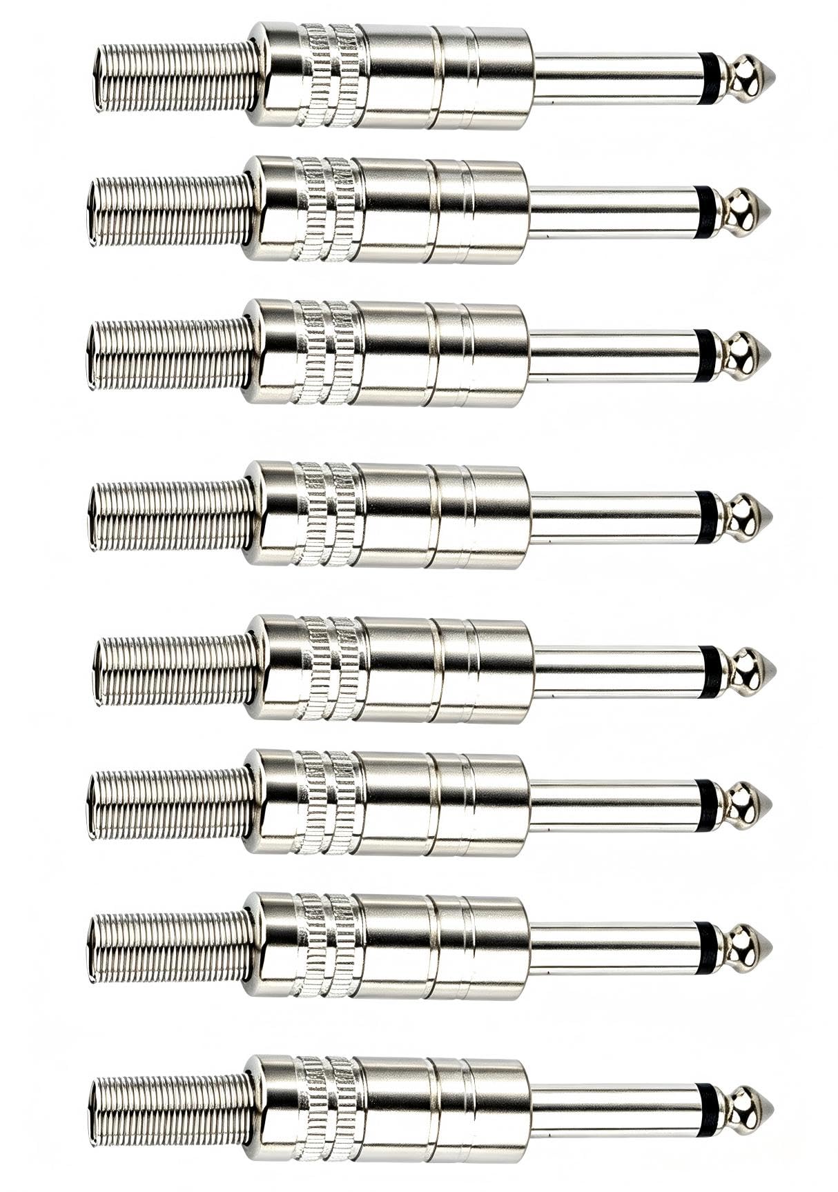 8 sztuk wtyk męski 6,35 mm wtyczka mono audio TS 1/4" złącze wtykowe 6,35 mm do lutowania męskiego gniazda do głośników/mikrofonu/gitary