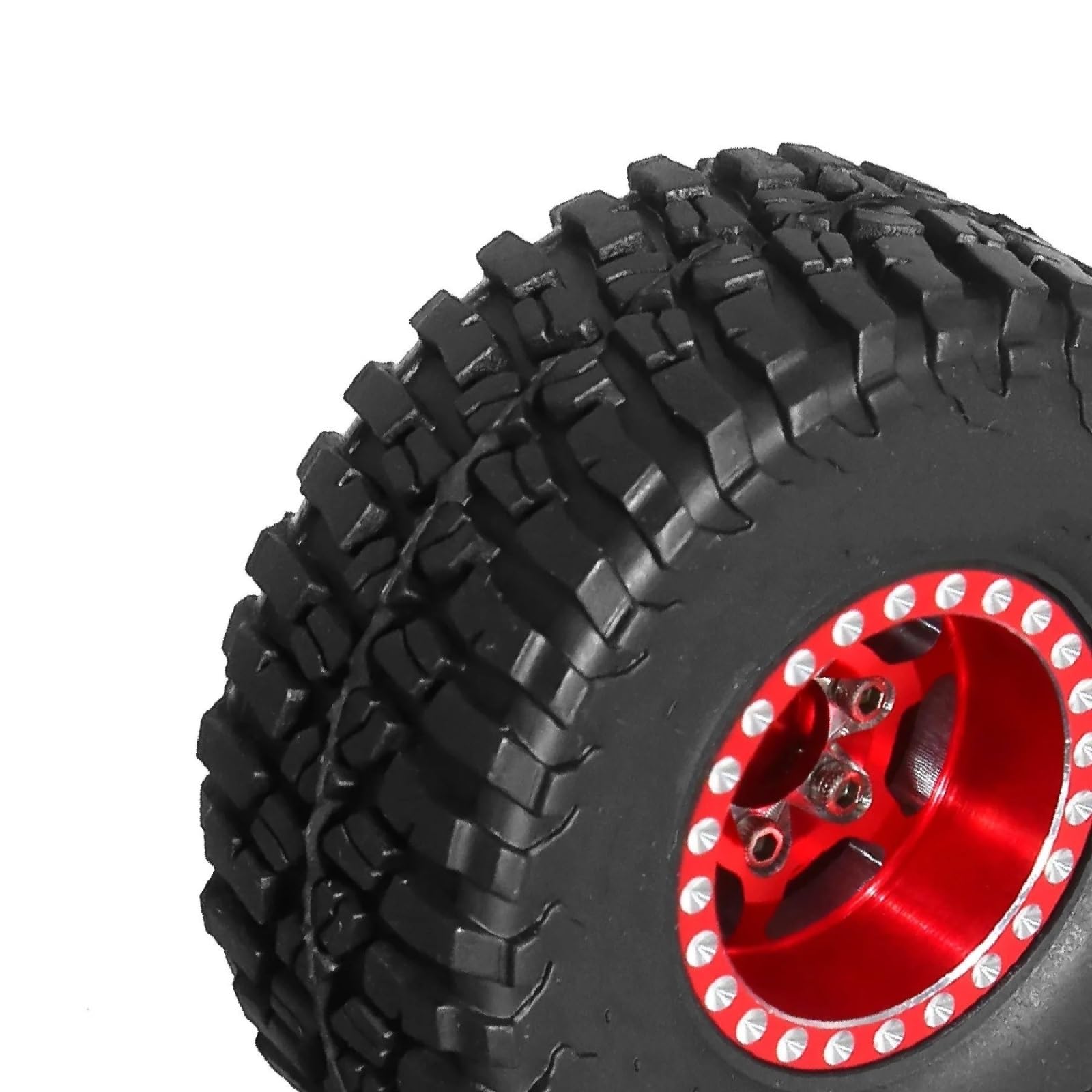 Neumático RC Compatible con TRX4M SCX24 AX24 FCX24 1/18 1/24 RC Crawler Car Upgrade Parts Accesorios 4 Piezas 57 Mm 1.0 "Juego De Ruedas De Metal Beadlock