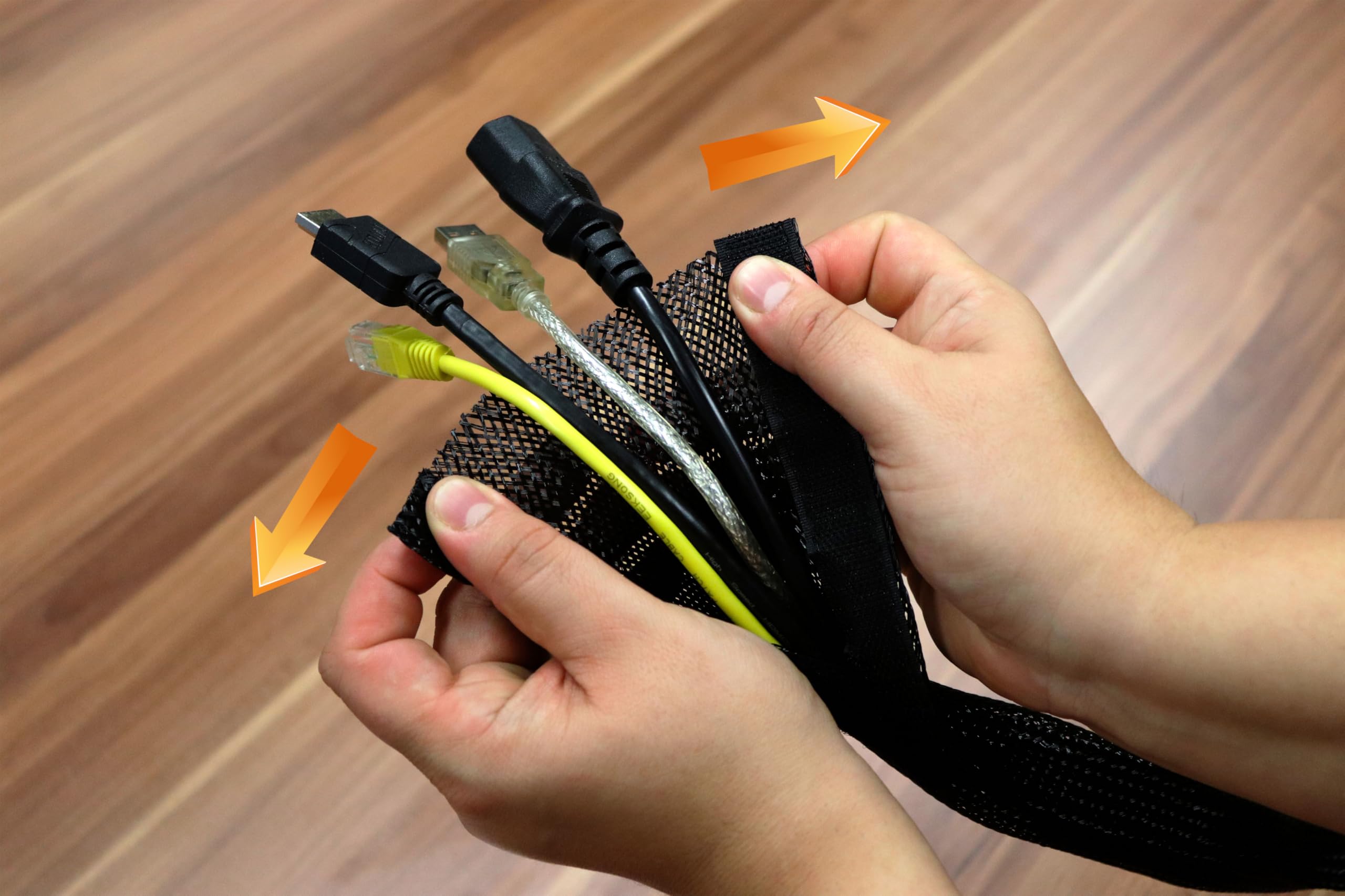 RICOO Organizer cavi Cable Z9085B-2 management Nascondi cavi Raccogli cavi Canalina passacavi Guaina per cavi Lunghezza 2m Colore nero