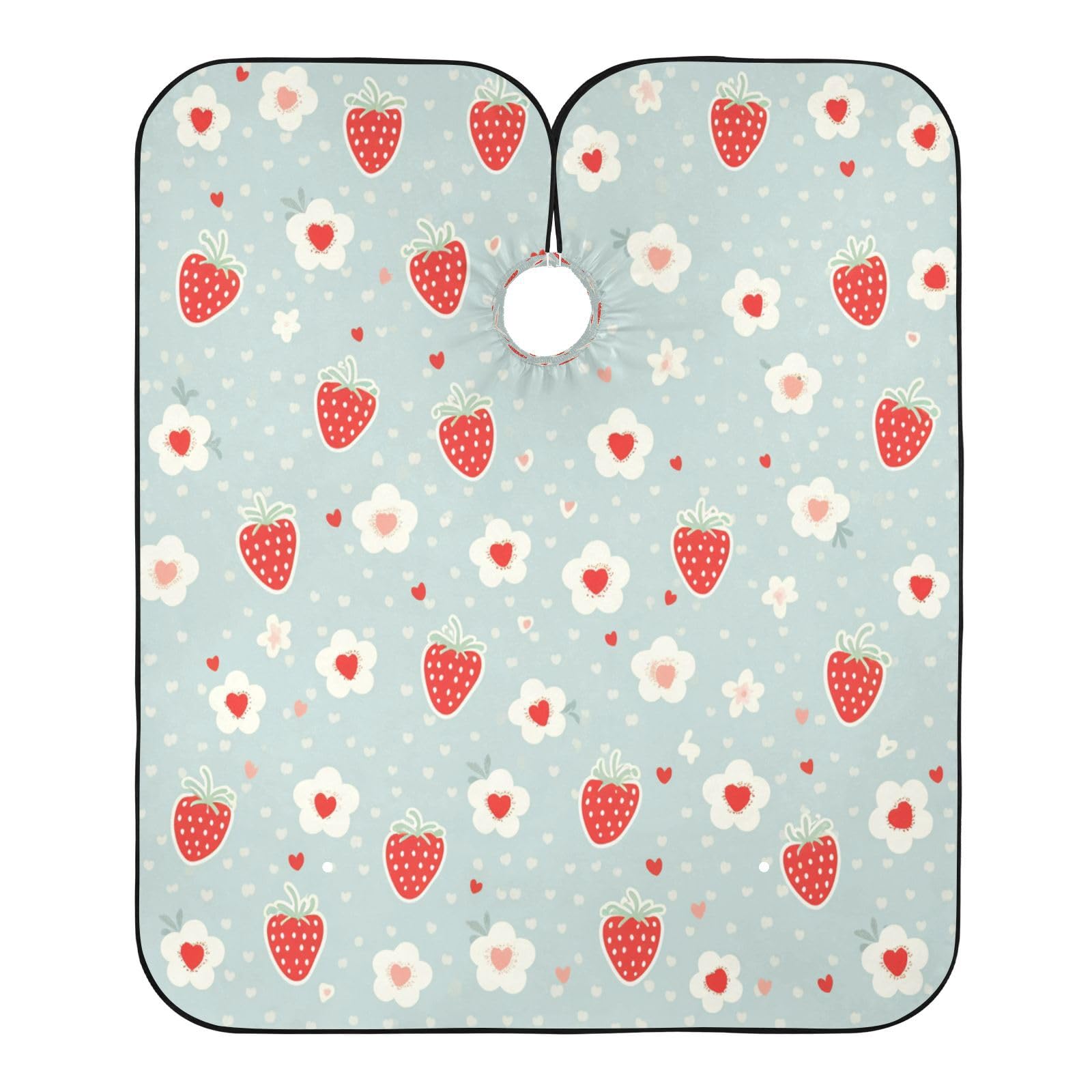 Kigai Strawberry Flowers Hair Cutting Cape for Men & Women Waterproof Barber Cape Professional Hairdressing Salon Styling Apron with Adjustable Closure Snap