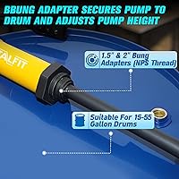 Vista 3 de Bomba de barril de acción de palanca, bomba de tambor de 55 galones, para combustibles, productos químicos, líquidos corrosivos, líquidos a base