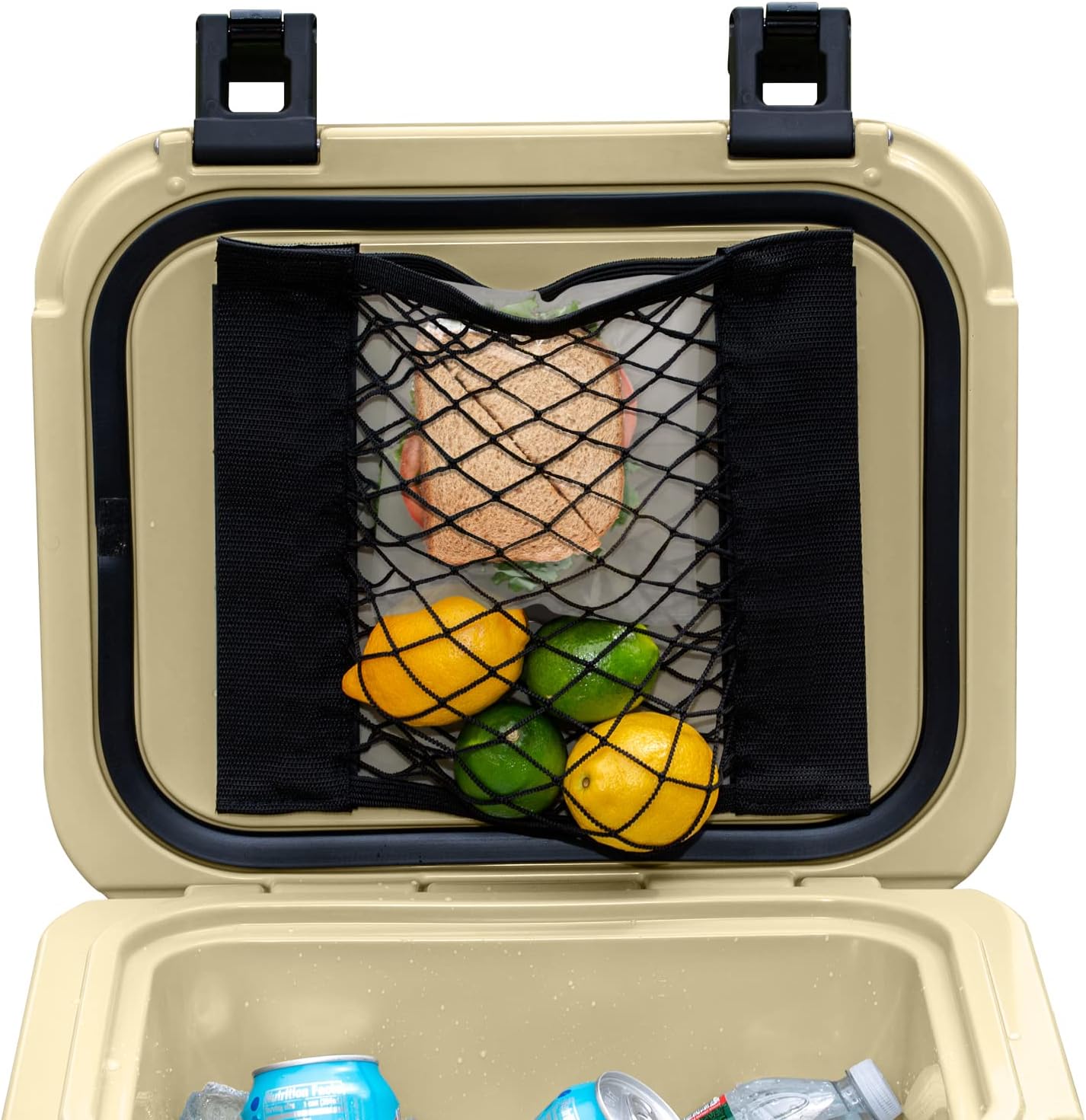 Maplefield Mesh Cooler Organizer Insert for Extra Storage Attachable Storage Net for Engel Cooler Accessories, RTIC Cooler Accessories, Yeti Cooler Accessories (30 x 25)