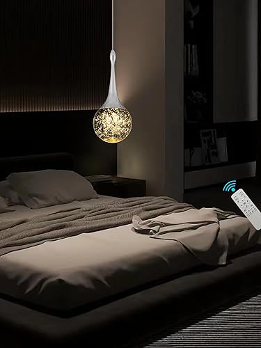Miniatura 4 de Flashing God Lámpara colgante de cristal de lágrima de plata, lámpara colgante integrada con burbuja de cristal para accesorios de globo de isla de