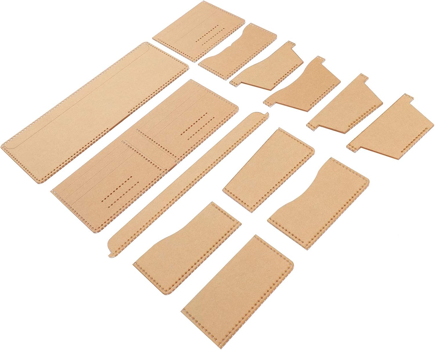 1 Set of Leather Stencils Patterns,13pcs Wallet Pattern Stencil,Leather Crafts Tools,for Short Purse Making Tool