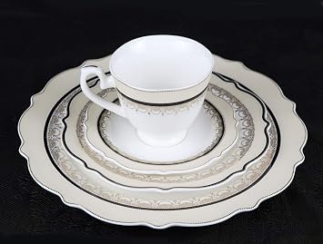 Lorren Home Trends 57 Piece Bone China Dalilah Service for 8