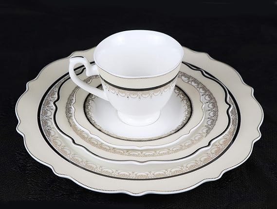 Lorren Home Trends 57 Piece Bone China Dalilah Service for 8