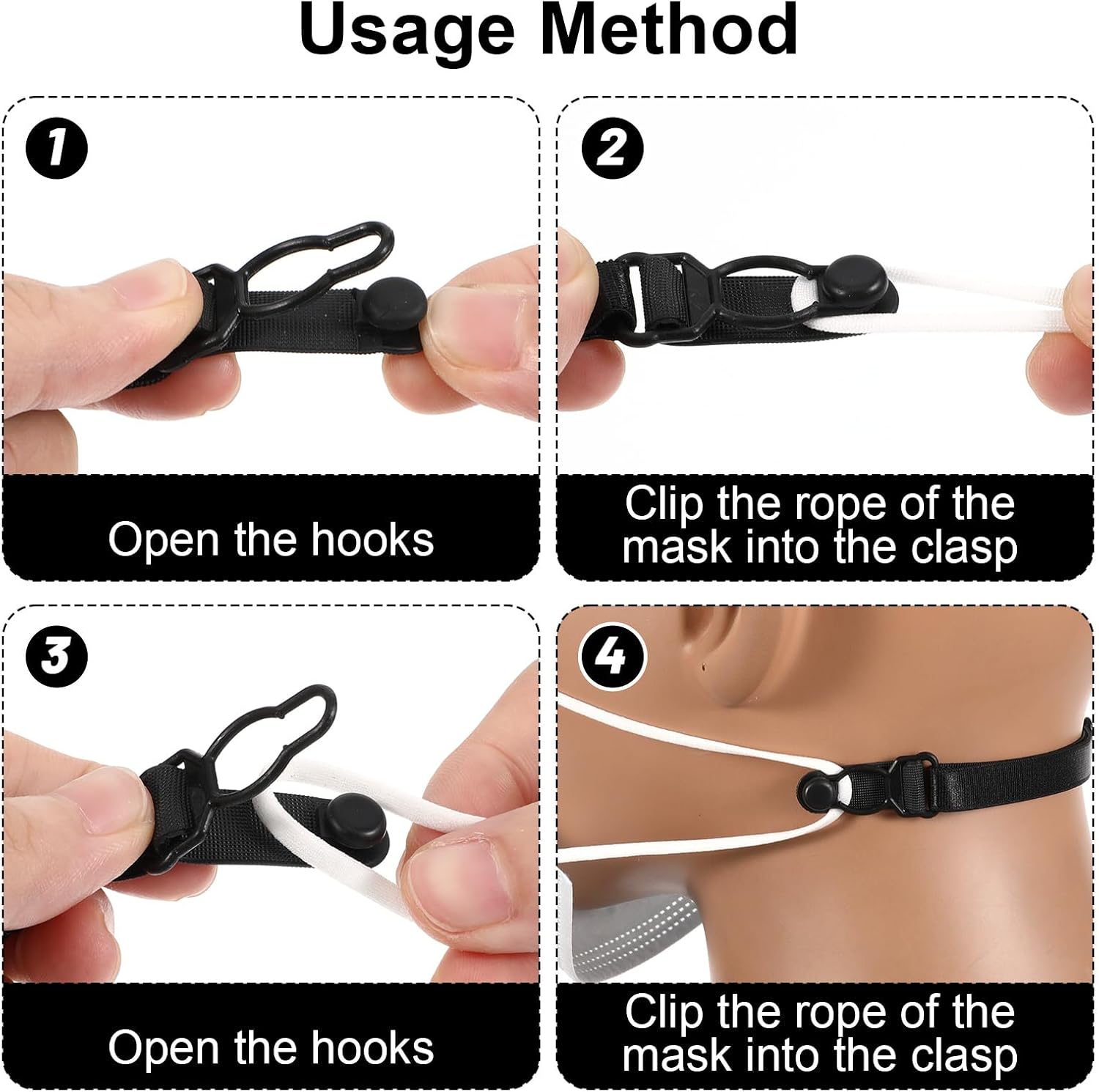 18 Pcs Adjustable Face Cover Extender Strap and Ear Holder | Mask Holder to Protect Ears, Masks Straps for Back of Head, 2 Styles for Adults