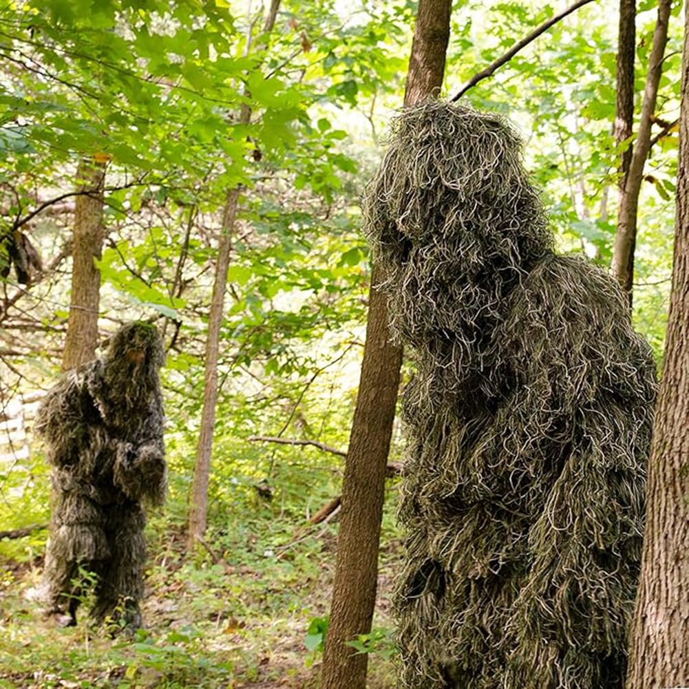 Beler Ghillie Suit, 5-teilige 3D Camouflage Anzug Tarnanzug, Wald und Jagd Verdeckt Kostüm Camouflage Set