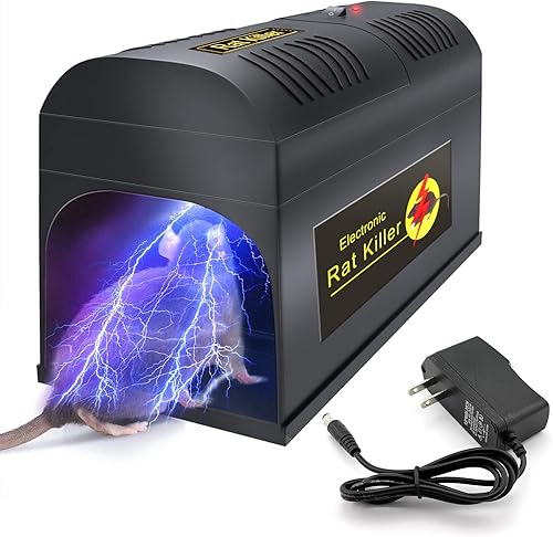 Trampa eléctrica para ratas, trampas humanas y efectivas para ratones en interiores para el hogar, control de roedores reutilizable sin contacto con