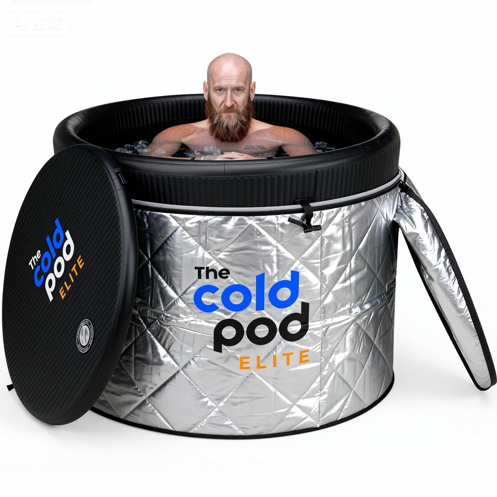 The Cold Pod Ice Bath Tub Elite Lite: XXL Cold Plunge Tub 155 Gallon with Rigid Lid for Athletes,Compatible with Cold Water Chiller,Easy Install and Portable Icy Plunge Tub with Carry Bag