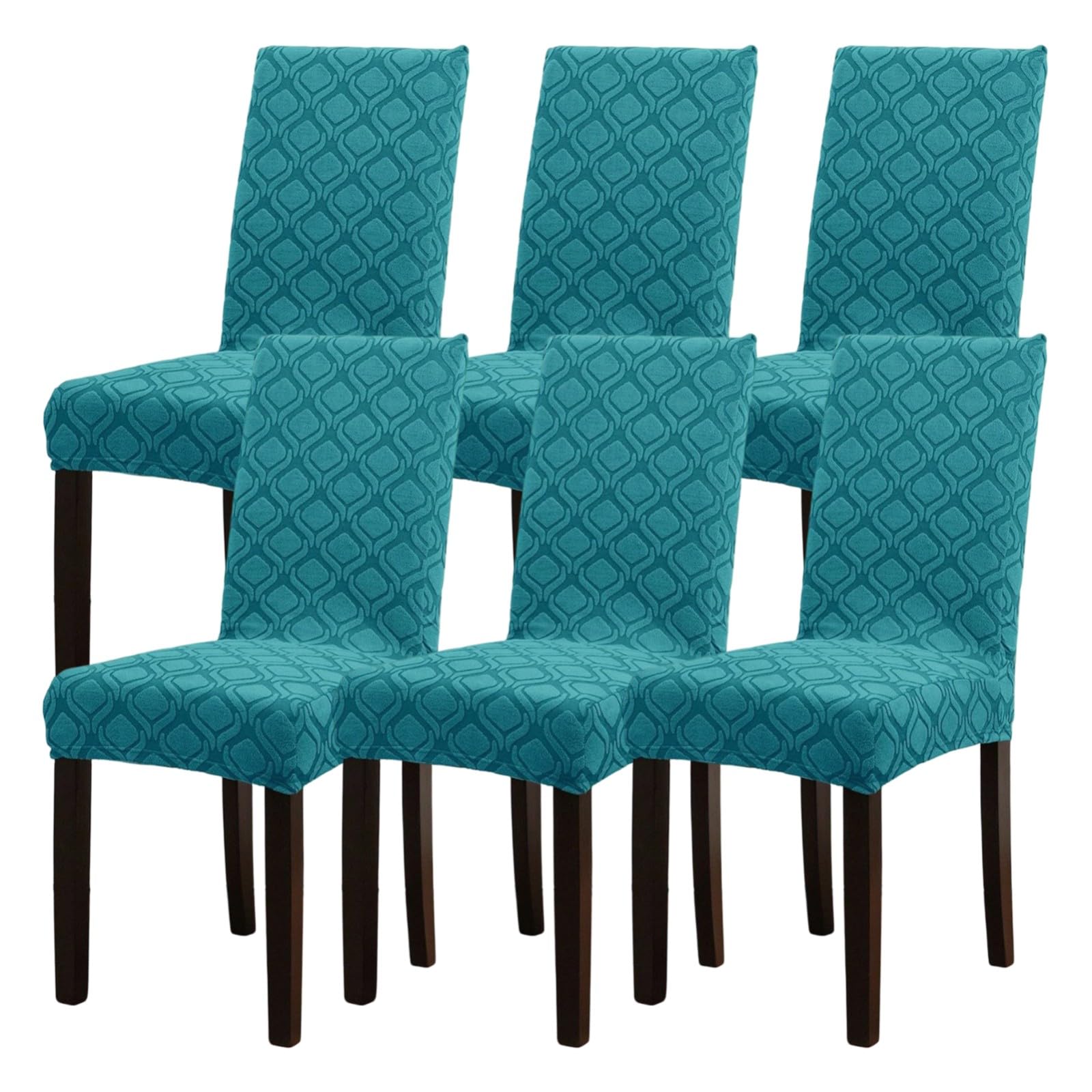 Esszimmer Stuhlhussen 2/4/6er-Set,Dehnbar Stuhlhussen für Esszimmerstühle | Universell Vier Jahreszeiten,Waschbar,für Zuhause Restaurant Wohnzimmer Bankett,Einfache Montage(Sapphire Blue,6Pcs)
