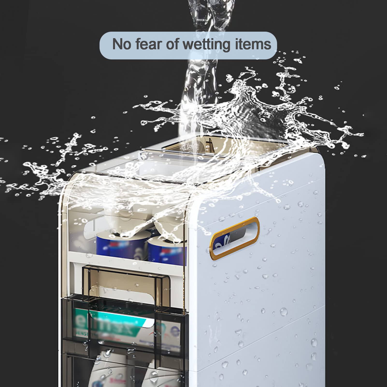 KAMPCO Gabinete de Almacenamiento para baño Espacios pequeños Plástico, Torre de Almacenamiento de Papel higiénico para Adaptarse a Cualquier Espacio