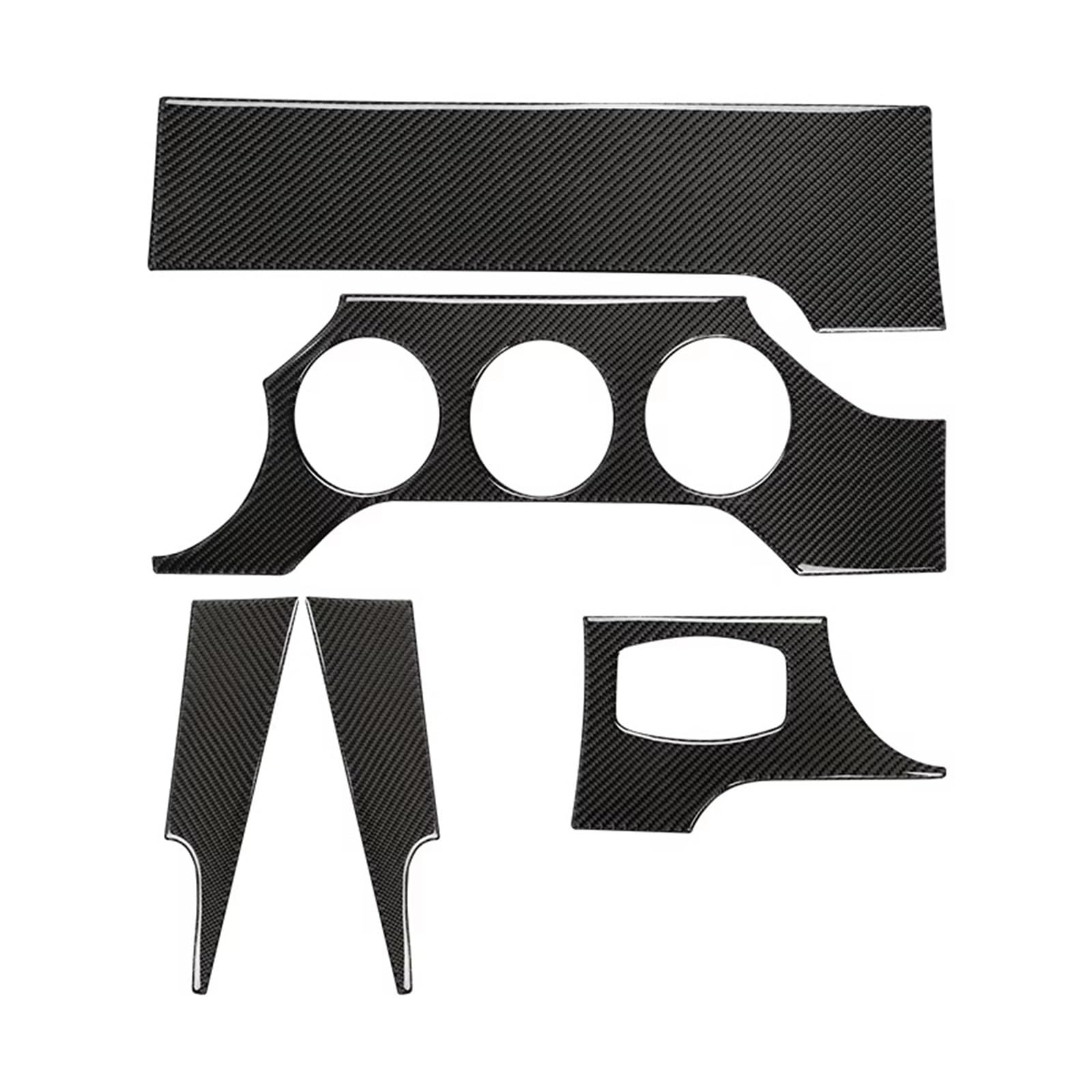 Car Trim Accessories for Mustang for GT 2015-2021 Car Dashboard Panel Cover Trim Sticker Decal Decoration Frame(Black)