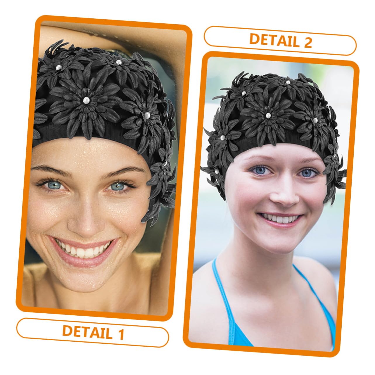 UPKOCH Tapa De Natación De Flores Impermeable Tapa De Natación para Mujeres Gorras De Natación Largo Sombreros para Mujer Floral Gorra De Baño Reutilizable Nadar Brocado