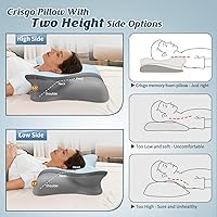 Vista 6 de Almohada cervical para el cuello, almohada refrescante para aliviar el dolor de cuello, almohada ergonómica para dormir de lado, almohadas de espuma