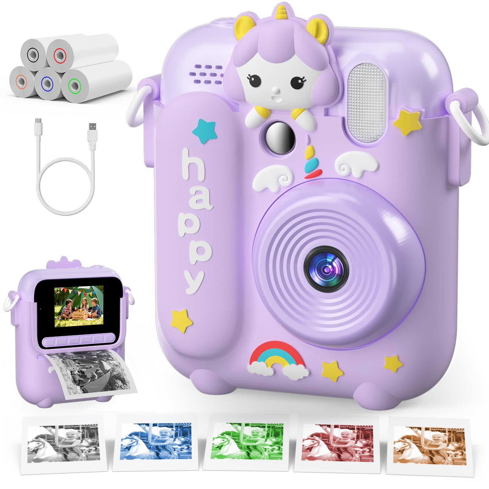 AmazingOcean Instant Print Camera in Purple