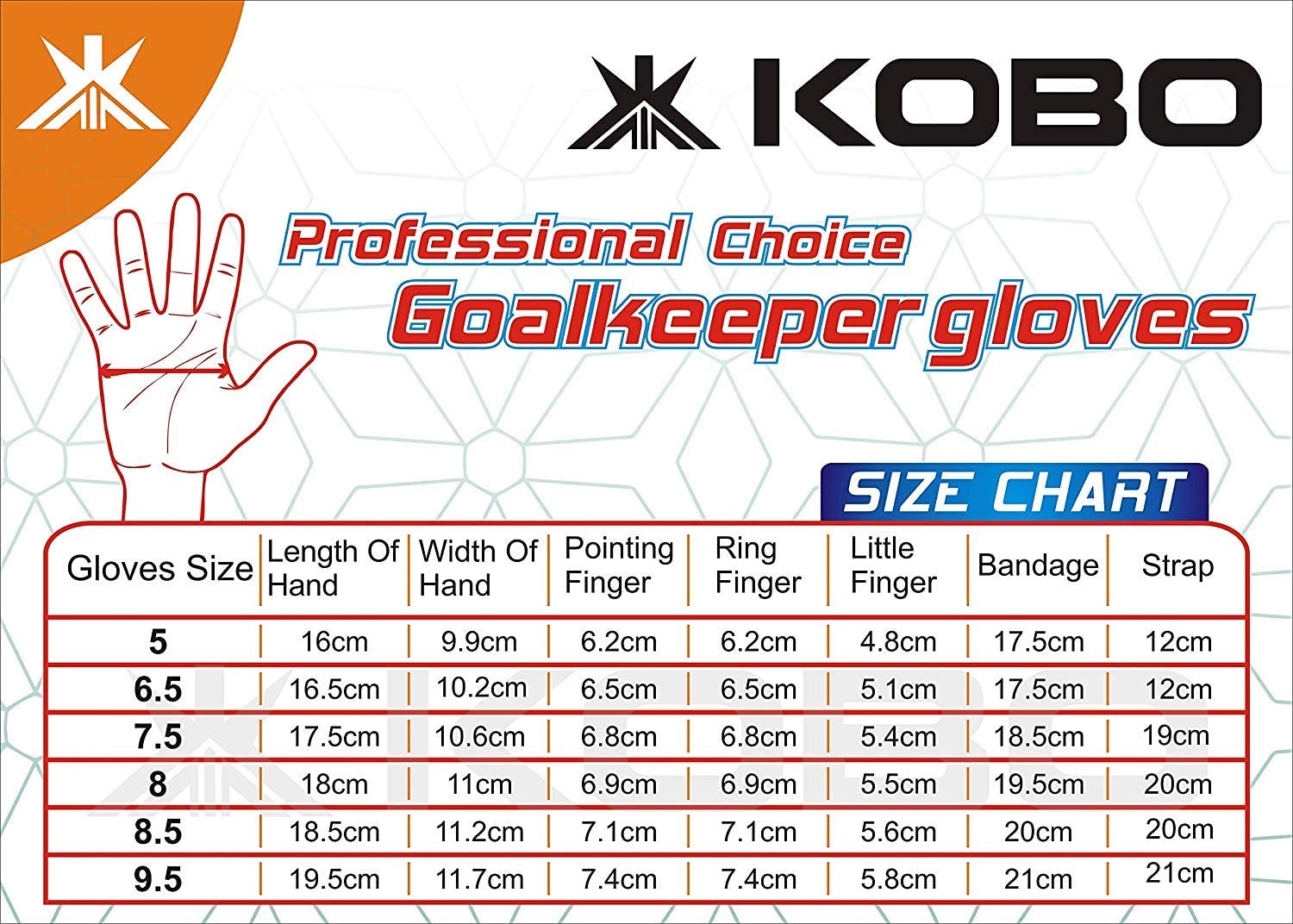 Kobo Football Goalkeeper Gloves GKG-12 (Size-8.5) 3