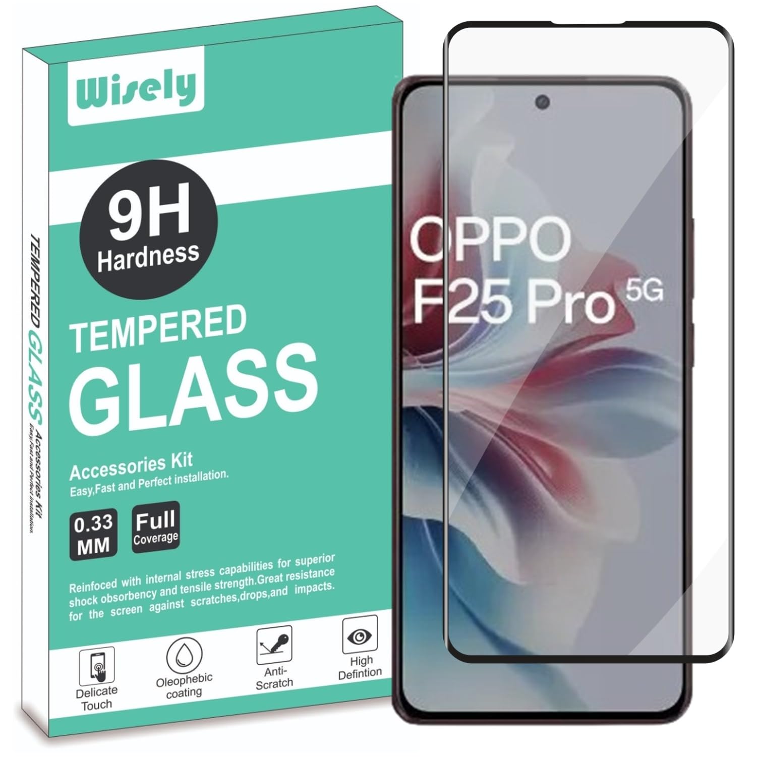 Wisely Edge to Edge Tempered Glass for Oppo F25 Pro 5G |6.7 Inch| Screen Protector with Easy Installation Kit (B0CXTJVCNZ) Amazon Price History, Amazon Price Tracker