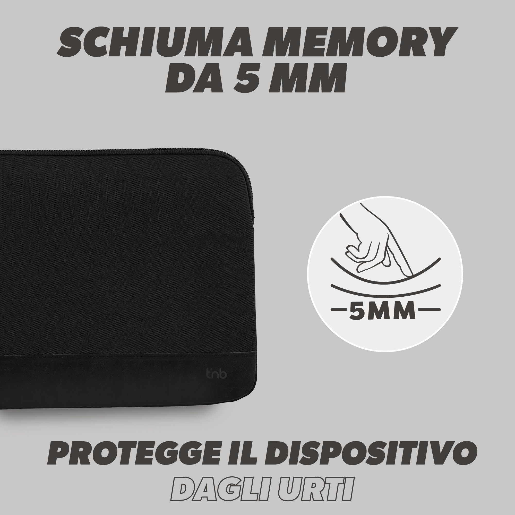 T'nB Color - Custodia per computer da 14 pollici, in memory foam