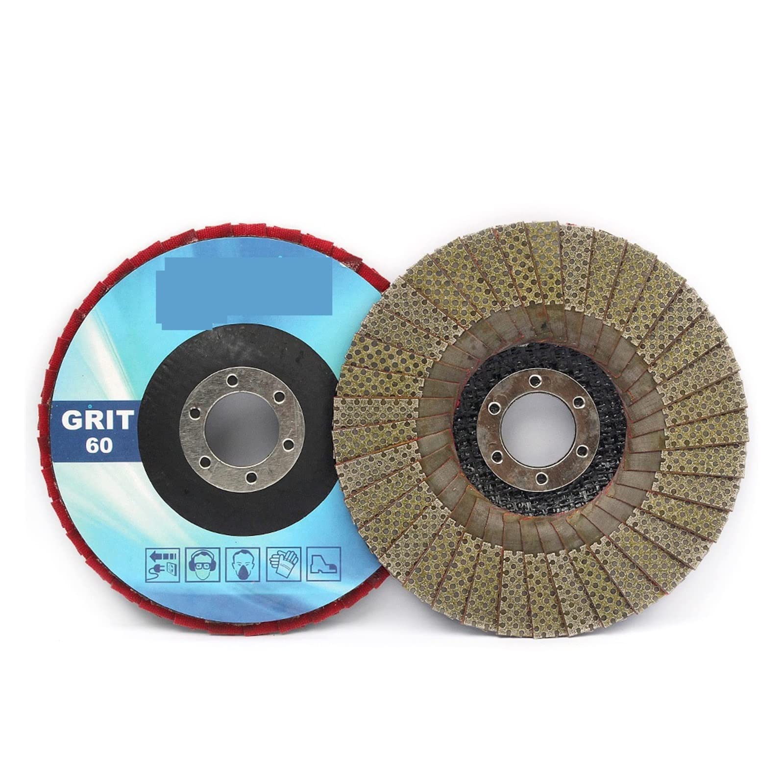Mola a tazza diamantata, 5 pollici 1pc 60/100/200/400 Grana Mole 125 millimetri Flap Levigatura Disco Abrasivo for Smerigliatrice Angolare diamante Levigatura Pad,per smerigliatrice angolare(60)