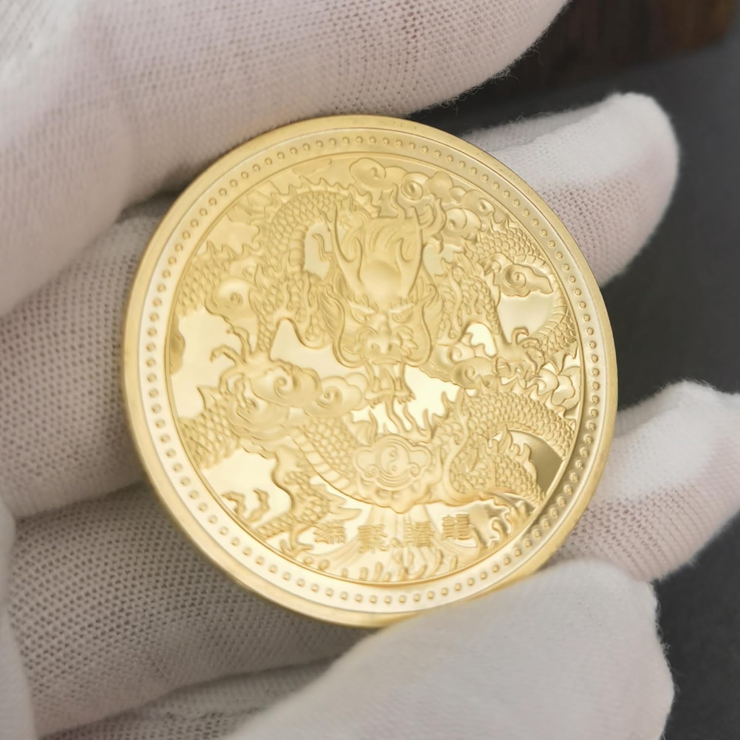 Elegant Chinese New Year of The Dragon Lucky Coin - Enhance Fortune and Luck - Lottery Ticket Scratcher Tool