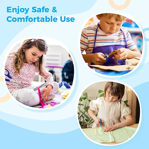 Miniatura 5 de 200 tijeras pequeñas para manualidades, tijeras de seguridad de punta roma de 5.2 x 2.2 pulgadas, tijeras de acero inoxidable, suministros de