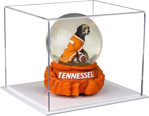 Vista 120 de Better Display Cases Versátil vitrina de acrílico transparente - Caja rectangular grande con base blanca 18" x 12" x 3" (BK09)