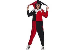Rubie's Girls DC Superheroes Girl's Harley Quinn One-piece Costume Jumpsuit