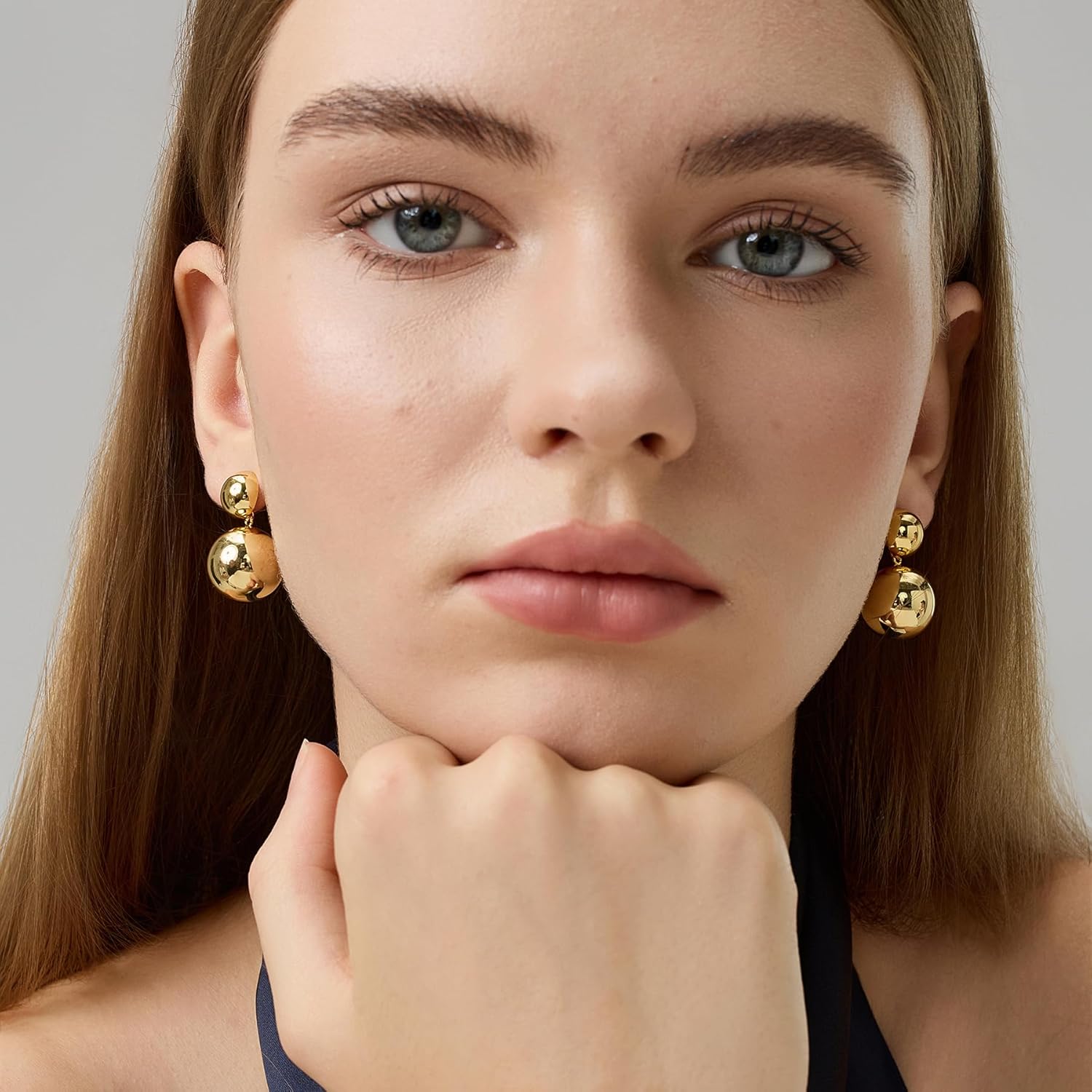 FRUMOS Green Crystal huggie gold hoop earrings for women Girls,14K Gold Plated with 925 Sterling Silver Post color Cubic Zirconia dainty cute Earrings| CZ Stud Earring