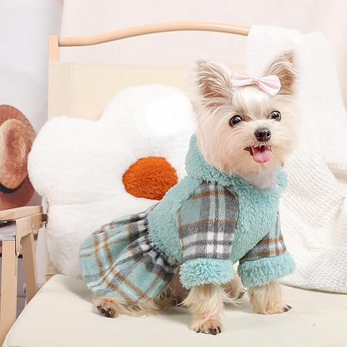 Miniatura 6 de Vestido con capucha para perro, suéteres de invierno para perros pequeños, vestidos cálidos para cachorros, vestidos cálidos para cachorros, ropa a