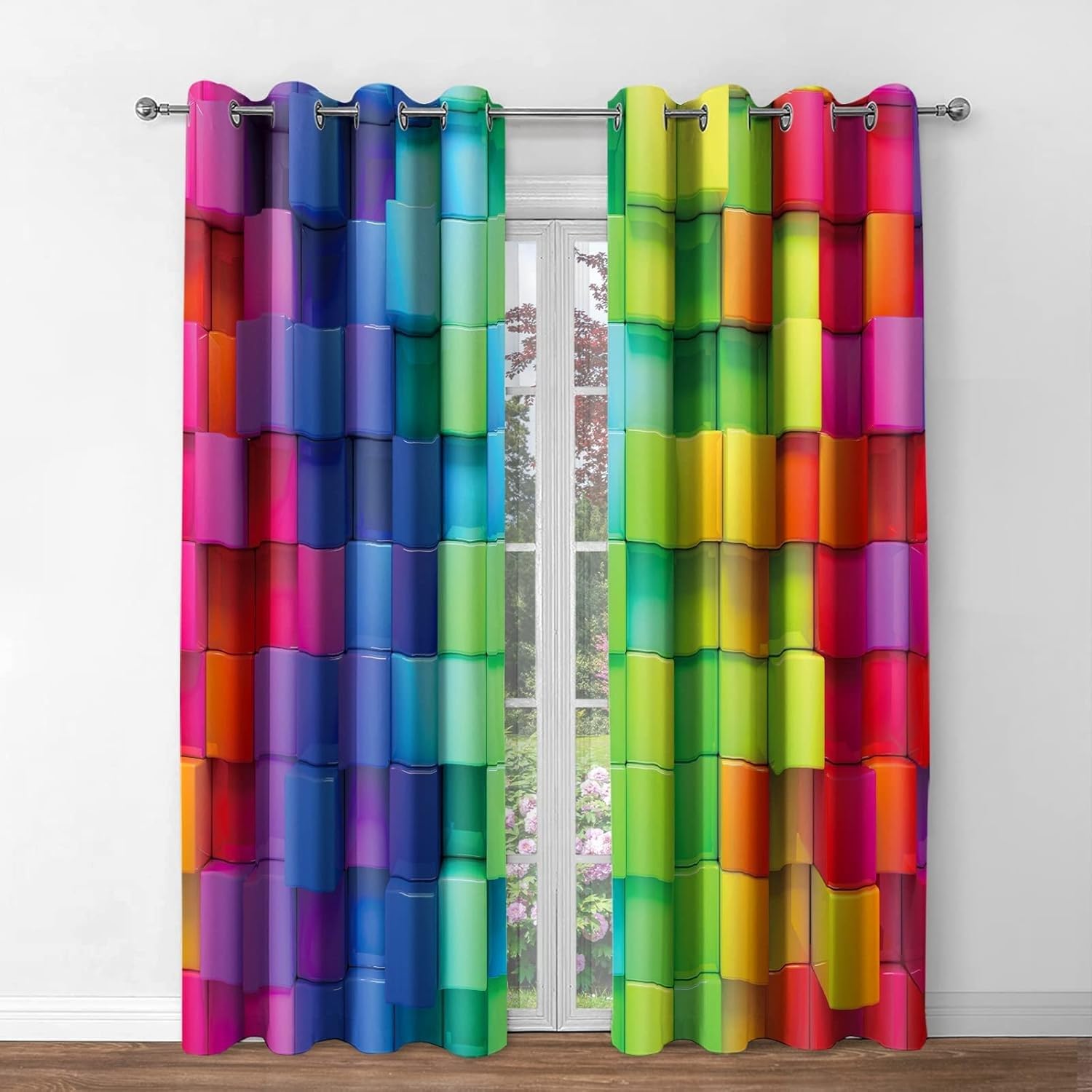 Rideau occultant thermique arc-en-ciel L140xH260cm pour salon