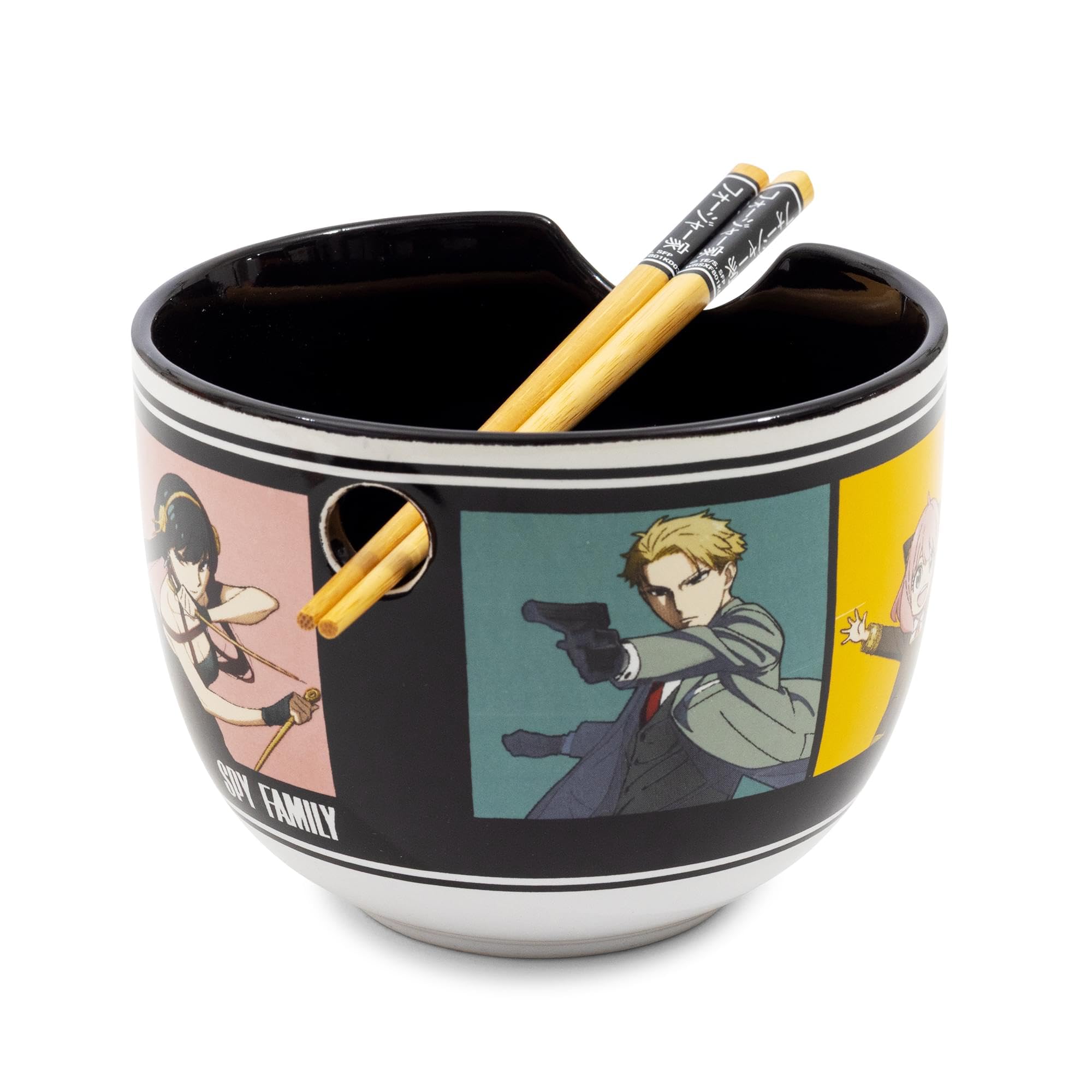 Spy x Family Character Grid Ramen-Schüssel und Essstäbchen-Set, 590 ml