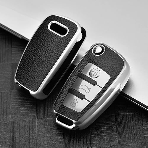 Miniatura 6 de ELOHEI Funda para llavero Audi, funda de TPU suave de alta calidad, protección completa de 360 grados, compatible con Audi A1 A3 Q3 Q7 R8 A6L TT
