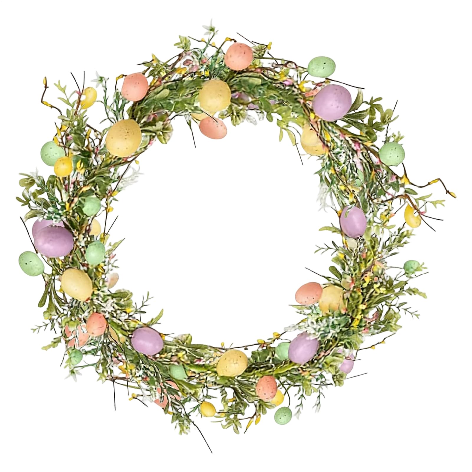 Guirlande de Pâques 180cm couronne artificielle avec oeufs pour decoration maison