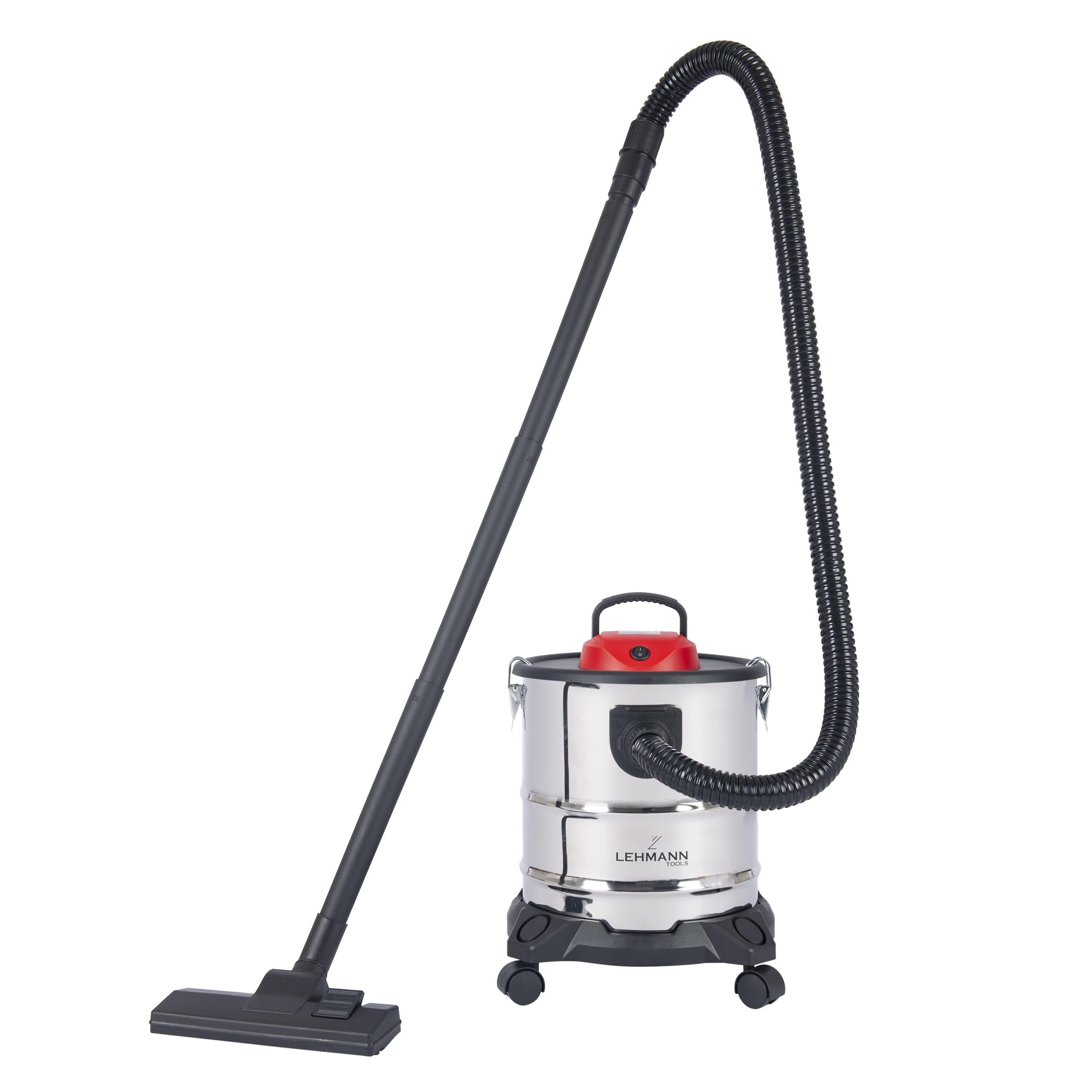 LEHMANN Haddo Industriestaubsauger 2000W Aschesauger Doppelfilteranlage Nass Trockensauger 20L Edelstahltank