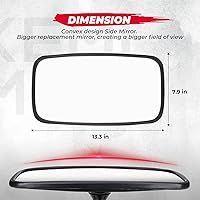 Vista 4 de KEMIMOTO Espejo de tractor, espejos de excavadora agrícola compatibles con excavadora cargadora, tractor agrícola como John Deere, Case IH, Agco