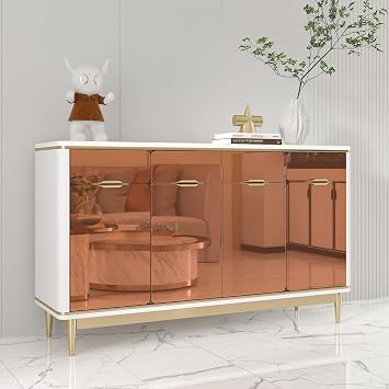 CHIHUT Peel and Stick Mirror Sheets 12x100 Copper Glossy Self Adhesive Mirror Sticker Reflective Vinyl Wall Paper Non Glass Flexible Metallic Contact Paper Roll Mirror Film for Drawers DIY Craft