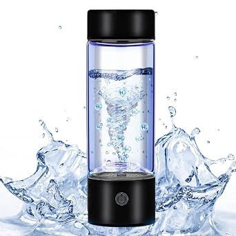 NuRich Echo NuRich Flask Hydrogen Water Bottle, 420ml Portable SPE/PEM Generator, 2200PPB in 3 Min, Rechargeable Hydrogen Ionizer for Home, Travel, Fitness - Gift for All Family Members