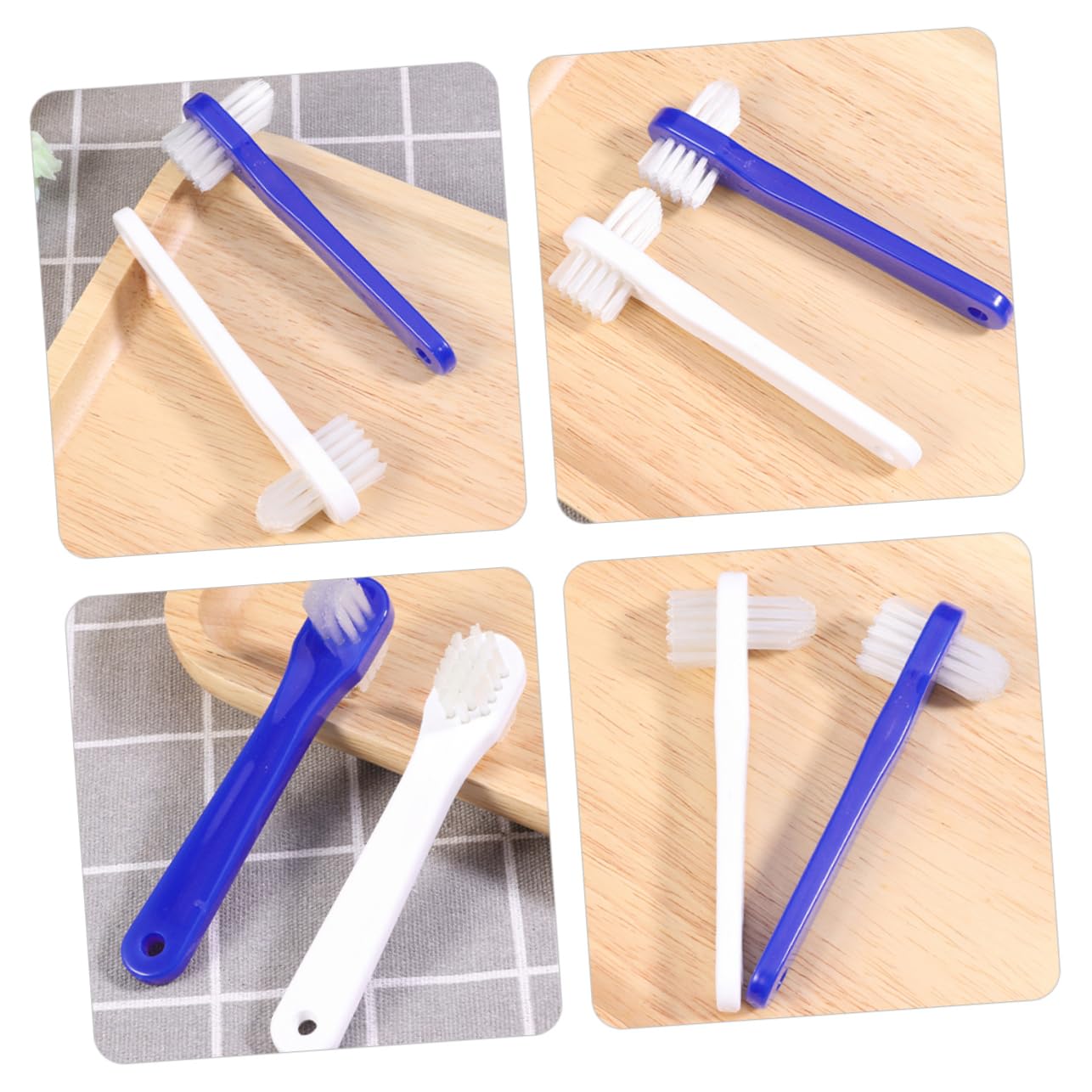 8pcs Portable Denture Brush Compact Dual-sided Cleaning Tool for Easy Oral Care for Household Use Lightweight Convenient for Travel