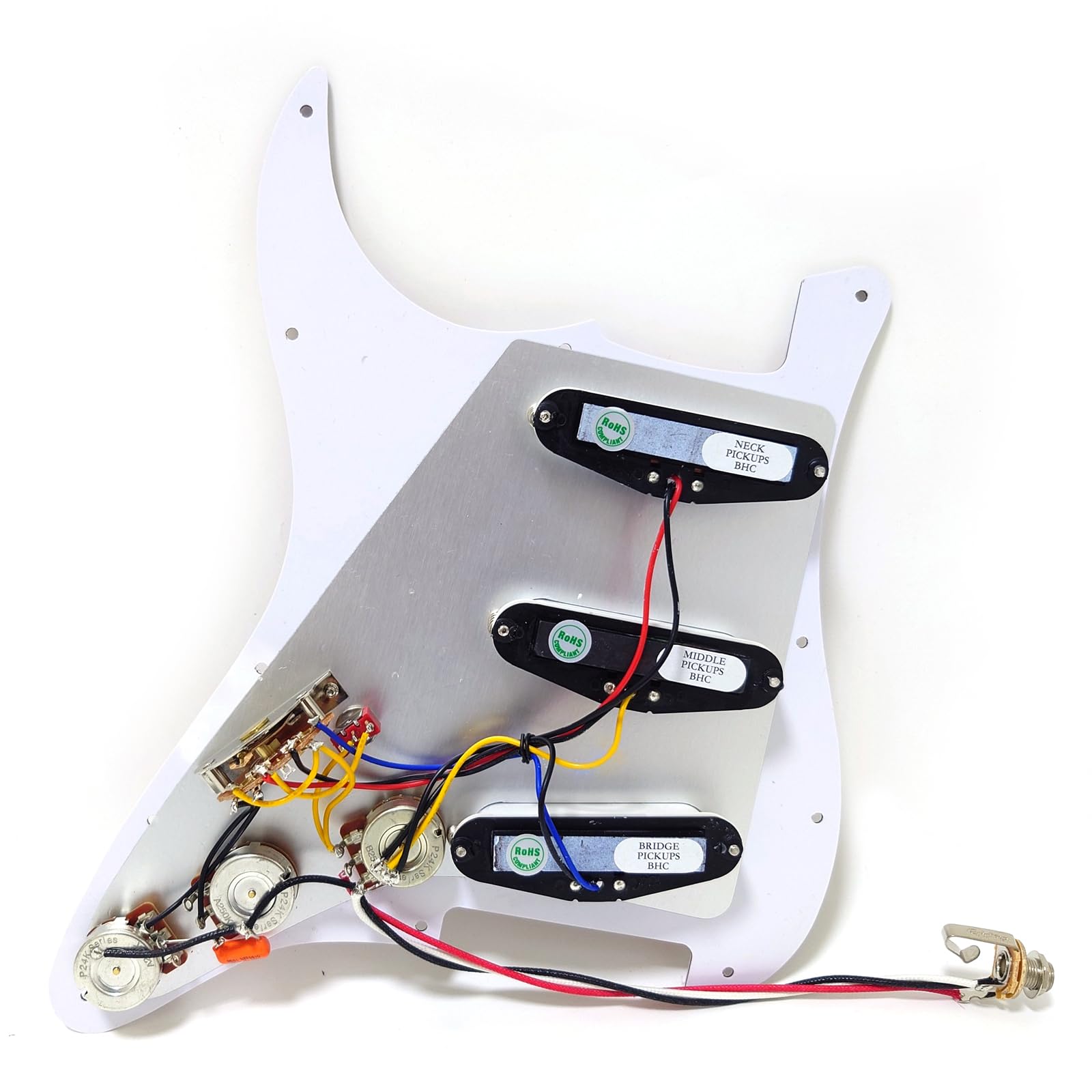 SSS Gitara Wstępnie okablowany zestaw pickguard z pojedynczą cewką zestaw przetworników do gitar elektrycznych Fender USA/Meksyk Stratocaster części zamienne
