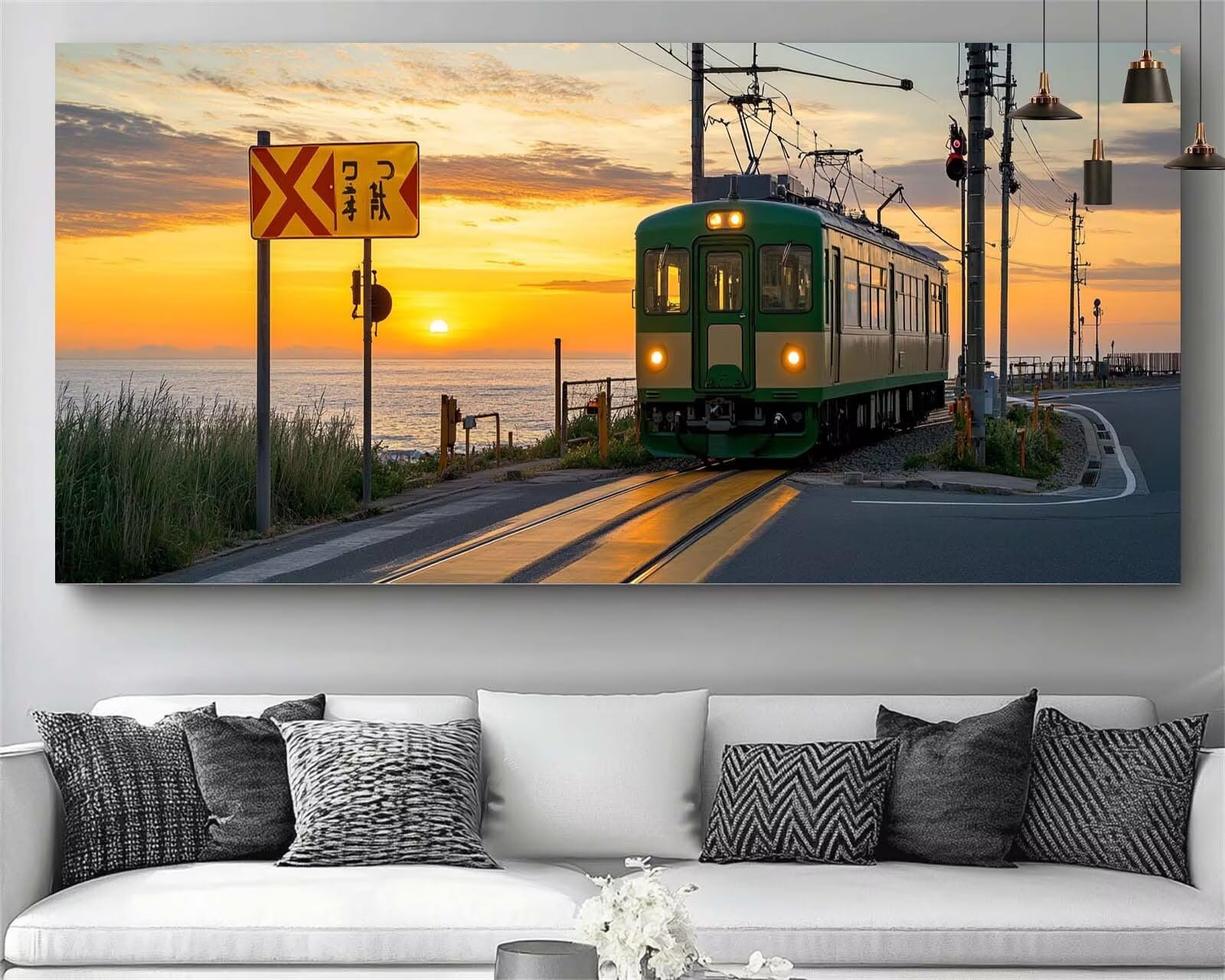 Broderie diamant XXL coucher de soleil et train strass 5D - 8
