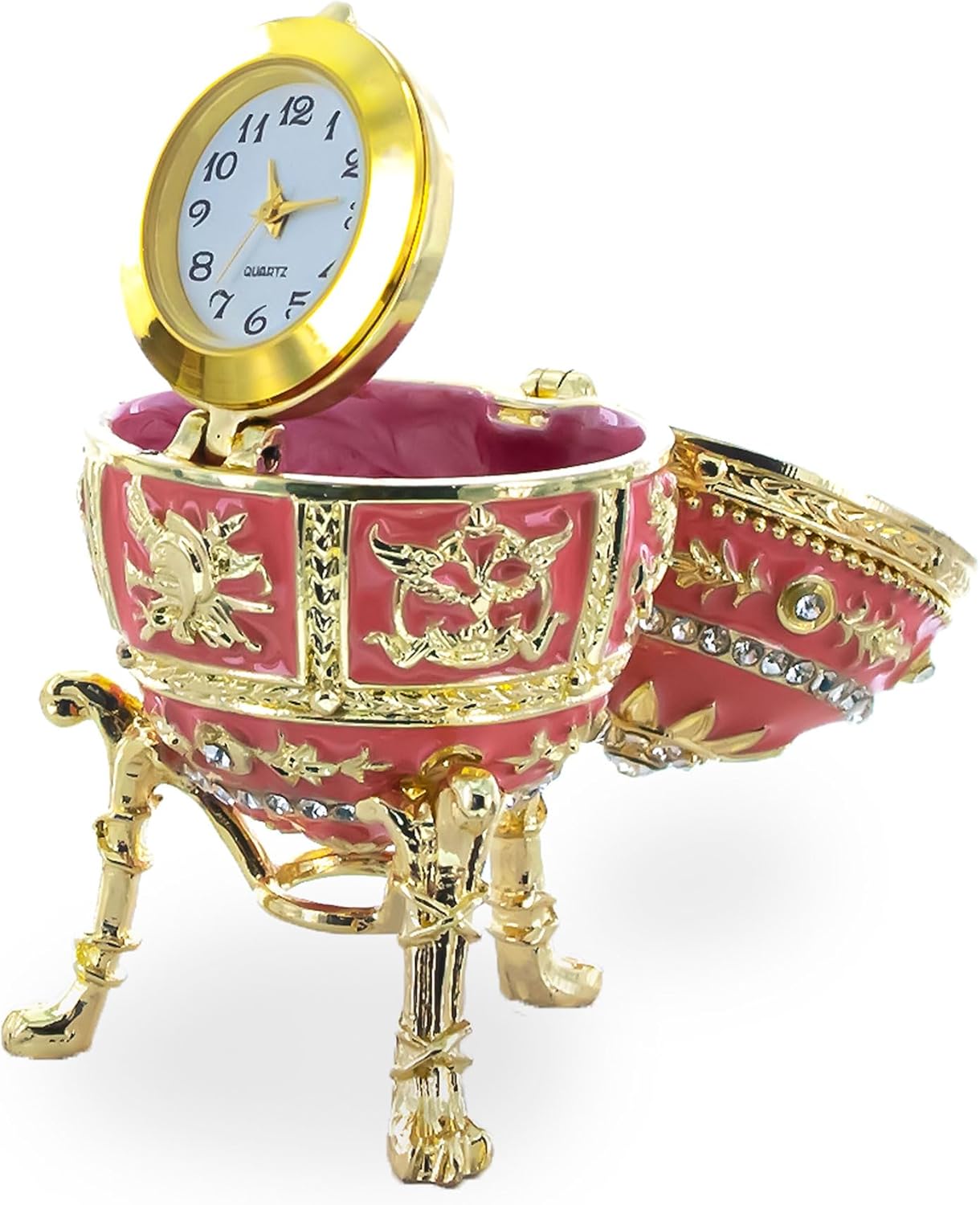 BestPysanky Pink Enamel Royal Inspired Imperial Easter Egg with Surprise