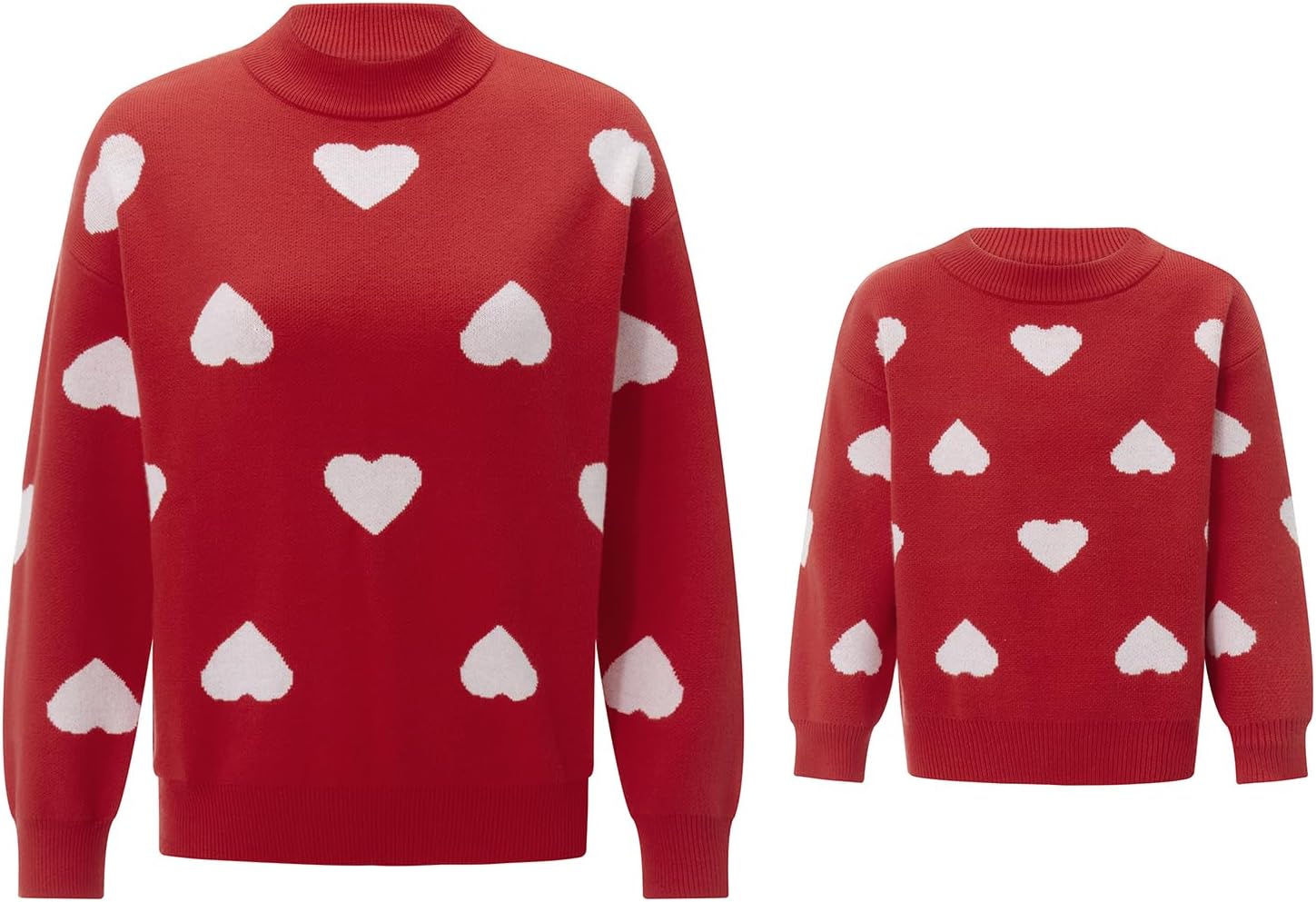Mommy and Me Matching Sweaters Outfits Heart Graphic Sweater Family Matching Clothes Long Sleeve Pullover Tops - Image 5