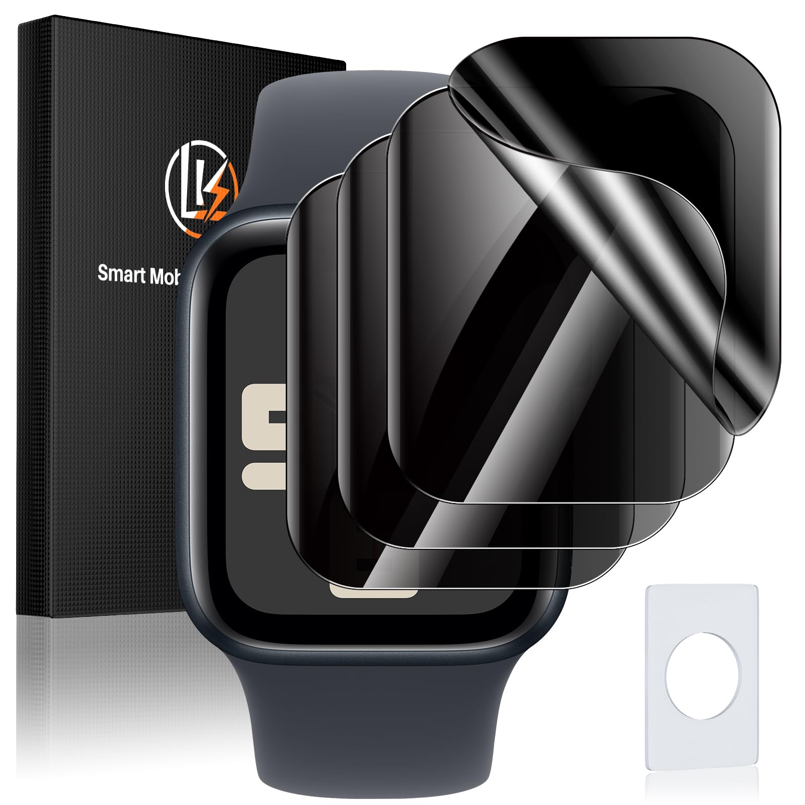 LK 4 Pack for Apple Watch Screen Protector 44mm Privacy, HD Ultra-thin Touch Sensitvie [Anti-Spy] Upgrade Soft TPU Film Apple Watch 44mm Screen Protector Series 6/5/4 SE2, Full Coverage